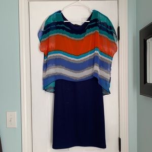 Bodycon dress with sheer overlay